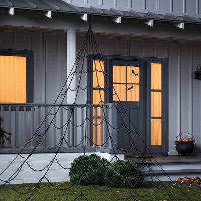 25' Mega Spiderweb Halloween Decorative Prop Black - Hyde And EEK! Boutique™