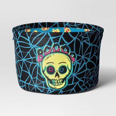 7.5" Boo Skull Halloween Trick Or Treat Fabric Basket - Hyde And EEK! Boutique™