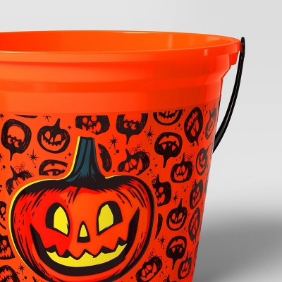 7.64" Jack Halloween Plastic Trick Or Treat Pail Orange - Hyde And EEK! Boutique™