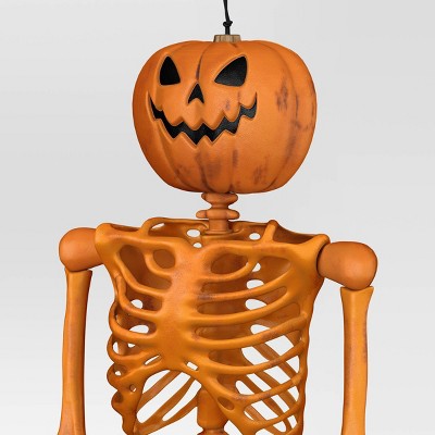 60" Poseable Lifesize Pumpkin Skeleton Halloween Decorative Prop Orange - Hyde And EEK! Boutique™