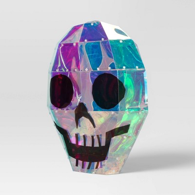 16" Narrow Iridescent Skull 3D Novelty Modular Light Structure Cool White - Hyde And EEK! Boutique™