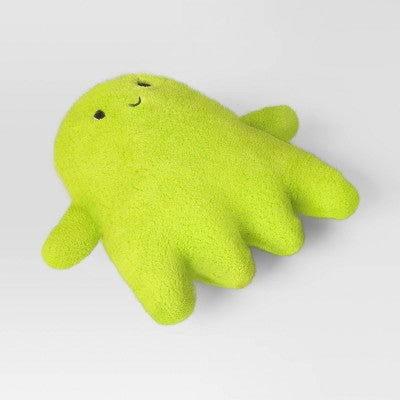 Ghost Shaped Faux Shearling Halloween Throw Pillow Green - Hyde And EEK! Boutique™: Indoor Novelty Cushion, Polyester Fill