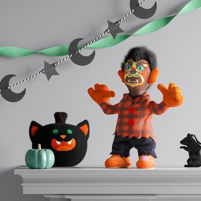 10" Animated Plush Werewolf Halloween Decorative Prop Orange - Hyde And EEK! Boutique™