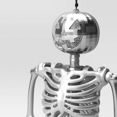 24" Poseable Skeleton With Disco Jack Halloween Decorative Prop Silver - Hyde And EEK! Boutique™
