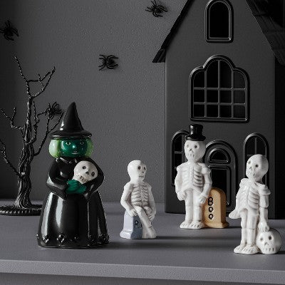 3pc Skeletons Mini Mantle Ceramic Decorative Accent Set - Hyde And EEK! Boutique™