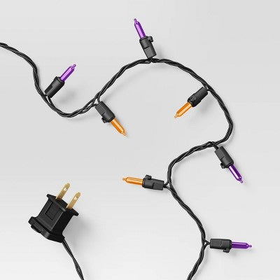  100ct LED Halloween Indoor Outdoor Miniature String Lights Orange/Purple/Black - Hyde And EEK! Boutique™