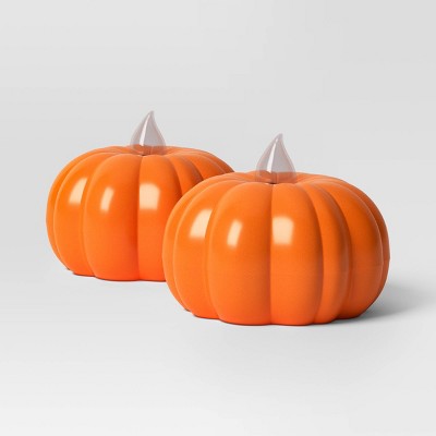  2pk LED Pumpkin Shaped Halloween Tea Lights - Hyde And EEK! Boutique™