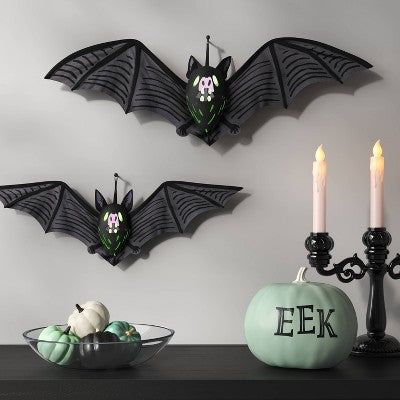  22" Hanging Bat Halloween Decorative Prop - Hyde And EEK! Boutique™: Indoor Unlit Decoration