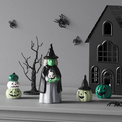  Small Ceramic Witch Figural With Jack O'Lantern - Hyde And EEK! Boutique™