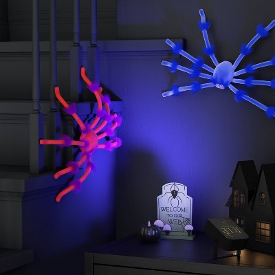  20" Plush White Glow Under Black Light Spider Halloween Decorative Prop - Hyde And EEK! Boutique™
