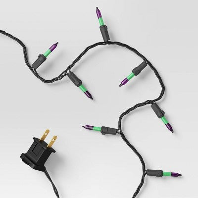  100ct LED Halloween Indoor Outdoor Double Filament String Lights Purple/Green/Black - Hyde And EEK! Boutique™