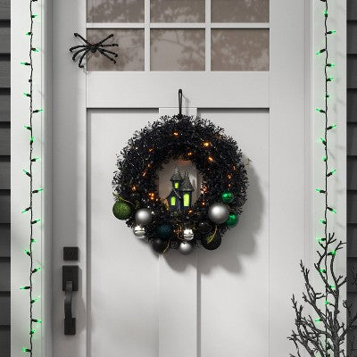  100ct LED Halloween Indoor Outdoor Miniature String Lights Neon Green/Black - Hyde And EEK! Boutique™