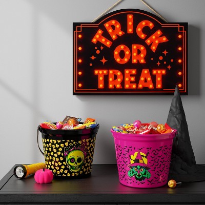  7.64" Witch Halloween Plastic Trick Or Treat Pail Dark Pink - Hyde And EEK! Boutique™
