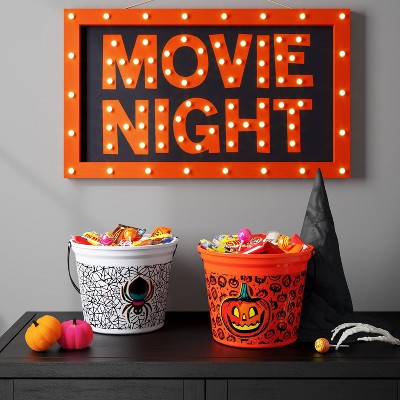  8" Glow In The Dark Spider Halloween Plastic Trick Or Treat Pail White - Hyde And EEK! Boutique™
