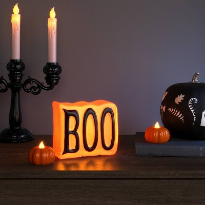  2pk LED Pumpkin Shaped Halloween Tea Lights - Hyde And EEK! Boutique™