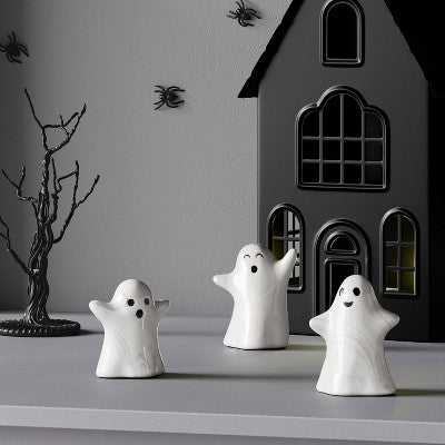 3pc Ghosts Mini Mantle Ceramic Decorative Accent Set - Hyde And EEK! Boutique™