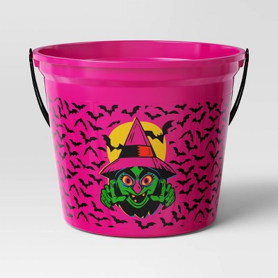 7.64" Witch Halloween Plastic Trick Or Treat Pail Dark Pink - Hyde And EEK! Boutique™