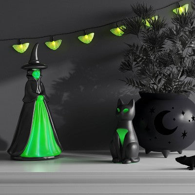  6.88" Lit Plastic Cat Figurine - Hyde And EEK! Boutique™ Matte Black