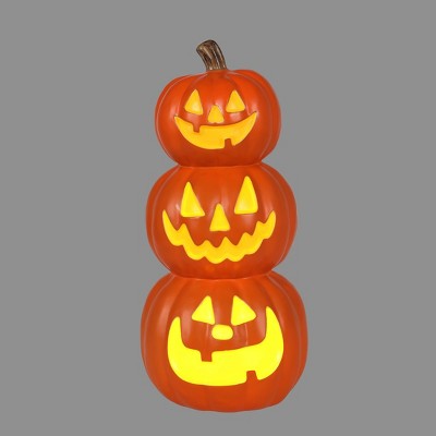  19.75" Lit Triple Stacked Pumpkin Halloween Decorative Prop - Hyde And EEK! Boutique™