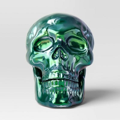  10" Large Plated Skull Halloween Decorative Prop - Hyde And EEK! Boutique™