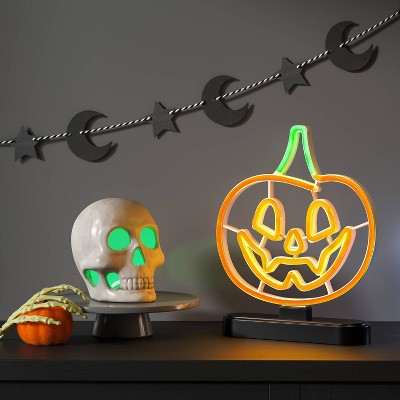  11.25" Lit Neon Jack Halloween Decorative Prop - Hyde And EEK! Boutique™
