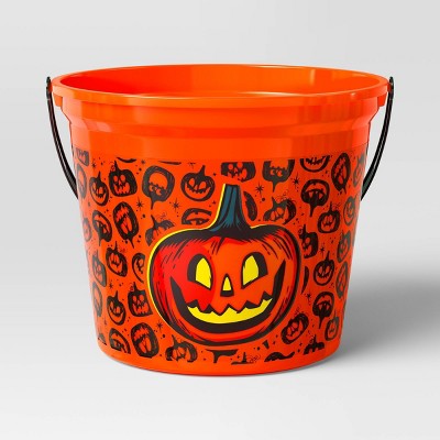  7.64" Jack Halloween Plastic Trick Or Treat Pail Orange - Hyde And EEK! Boutique™