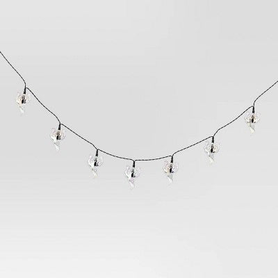  20ct LED Battery Operated Iridescent Ghost Halloween Indoor Outdoor Novelty String Lights Black/White - Hyde And EEK! Boutique™