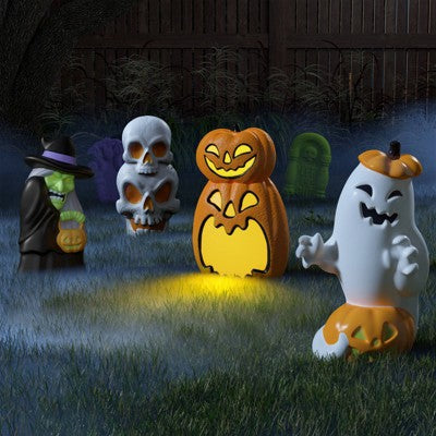  22" Light And Sound Pumpkin Jacks Outdoor Halloween Decorative Prop - Hyde And EEK! Boutique™: Battery-Powered