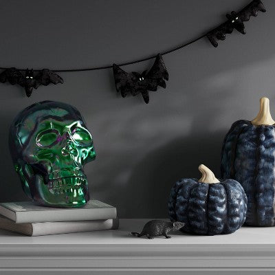  10" Large Plated Skull Halloween Decorative Prop - Hyde And EEK! Boutique™