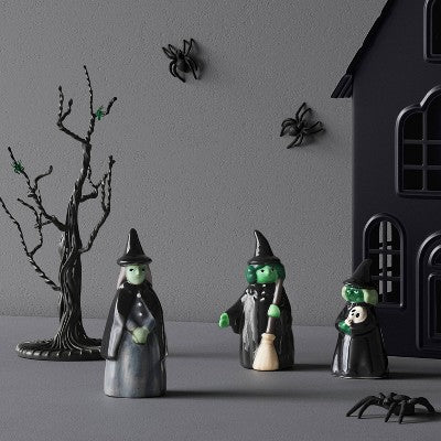 3pc Witch Mini Mantle Ceramic Decorative Accent Set - Hyde And EEK! Boutique™