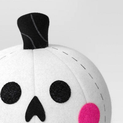 Fabric Pumpkin And Skull Figurine - Hyde And EEK! Boutique™ White
