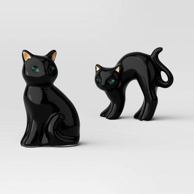  3pc Black Cats Mini Mantle Ceramic Decorative Accent Set - Hyde And EEK! Boutique™
