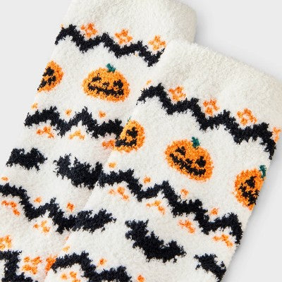  Women's Fair Isle Halloween Cozy Crew Socks - Hyde And EEK! Boutique™ Ivory/Orange/Black 4 - 10
