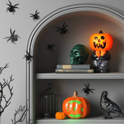  9" Lit Pumpkin Boo Halloween Decorative Prop With Timer - Hyde And EEK! Boutique™