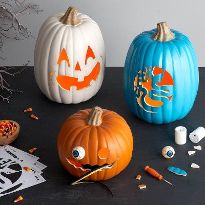  13" Carvable Faux Halloween Pumpkin - Hyde And EEK! Boutique™